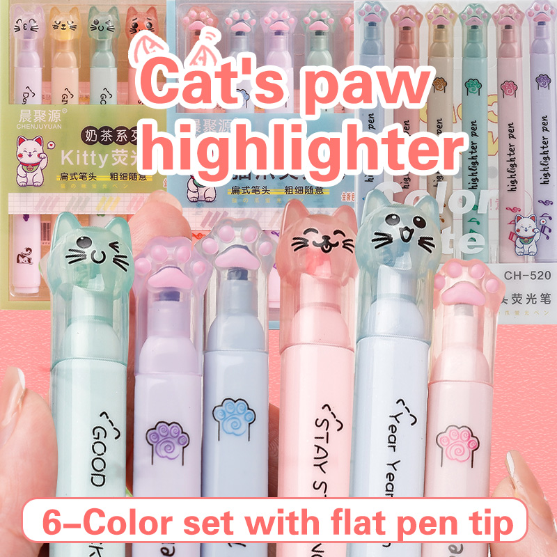 Pastel Highlighter Set Double Ended - Kawaii кошачий коготь пастельные цветные маркеры