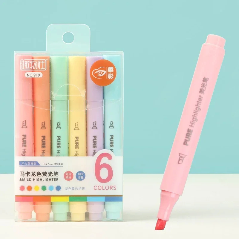 Pastel Highlighter Set Double Ended - Набор из 6 флуоресцентных маркеров-выделителей в