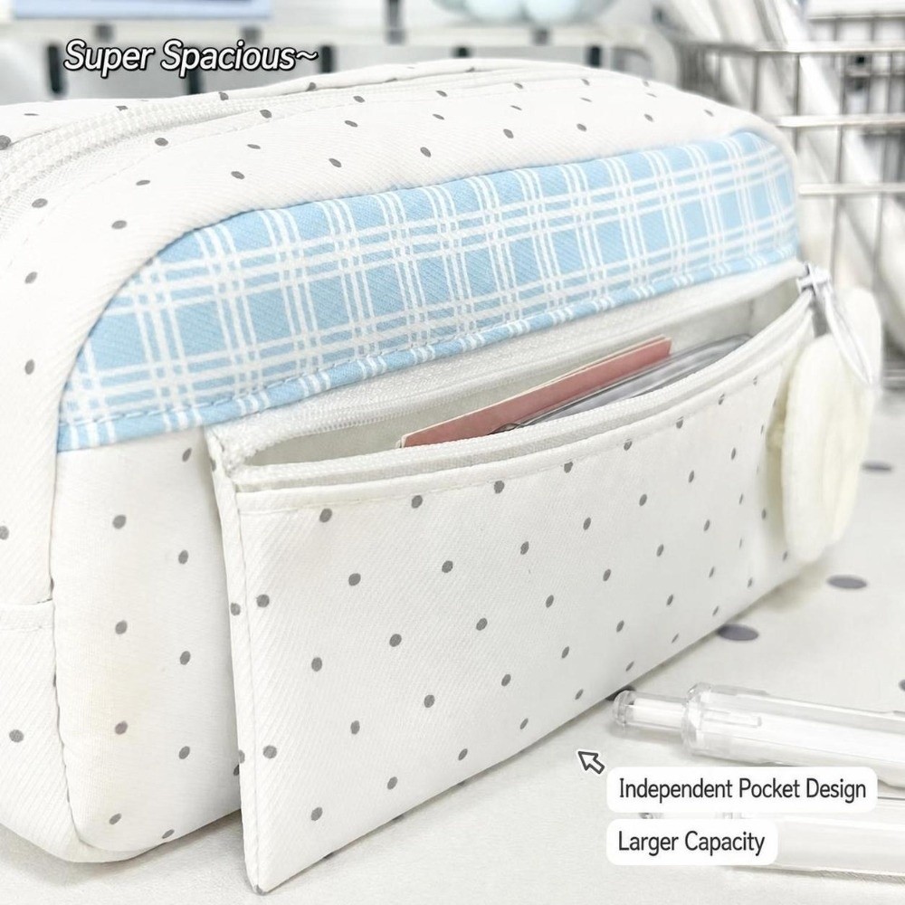 Эстетичный пенал в горошек и к – обзор и цена Aesthetic Large Pencil Case Pouch
