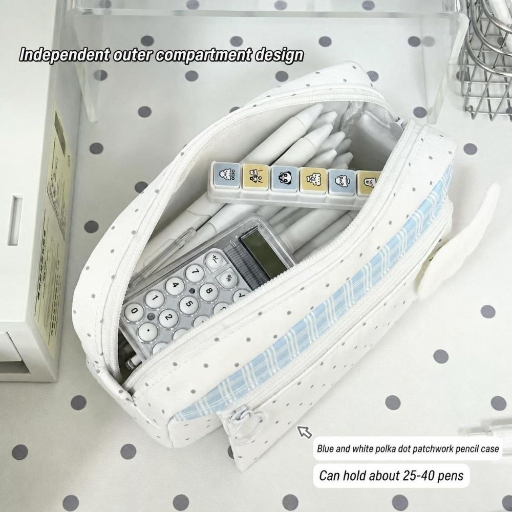 Эстетичный пенал в горошек и к – обзор и цена Aesthetic Large Pencil Case Pouch
