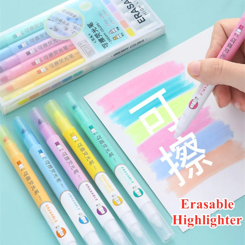 6-цветный стираемый набор марк – обзор и цена Pastel Highlighter Set Double Ended