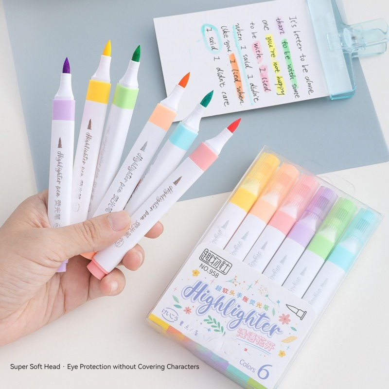Набор флуоресцентных маркеров- – обзор и цена Pastel Highlighter Set Double Ended
