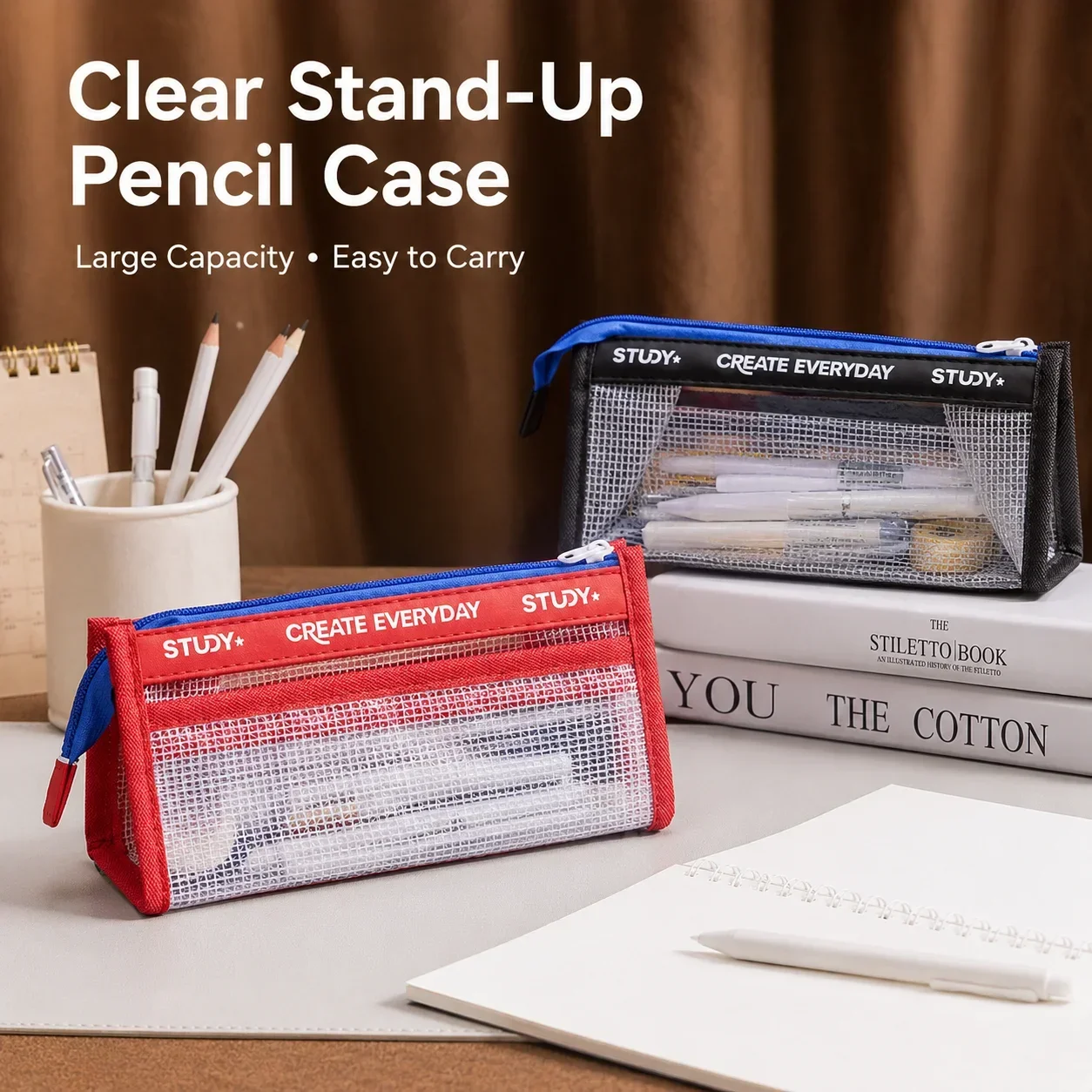 Прозрачный пенал, вместительны – обзор и цена Aesthetic Large Pencil Case Pouch