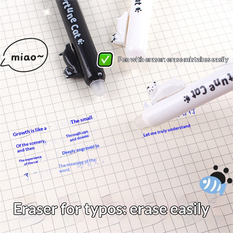 Набор из 4 милых гелевых ручек – обзор и цена Retractable Eraser Pen Click