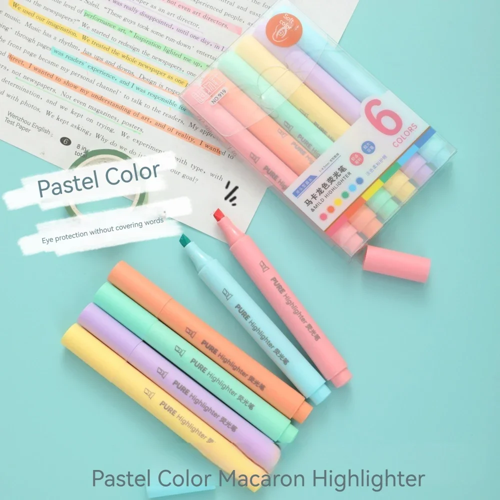 6 шт. пастельные маркеры-набор – обзор и цена Pastel Highlighter Set Double Ended