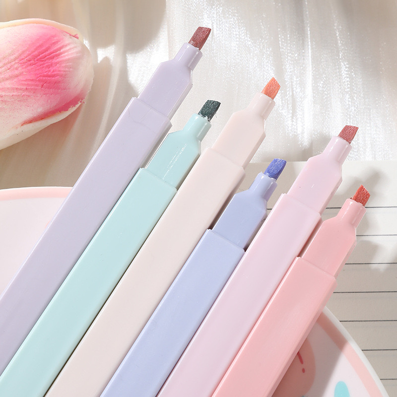 6 шт./компл. набор маркеров, м – обзор и цена Pastel Highlighter Set Double Ended