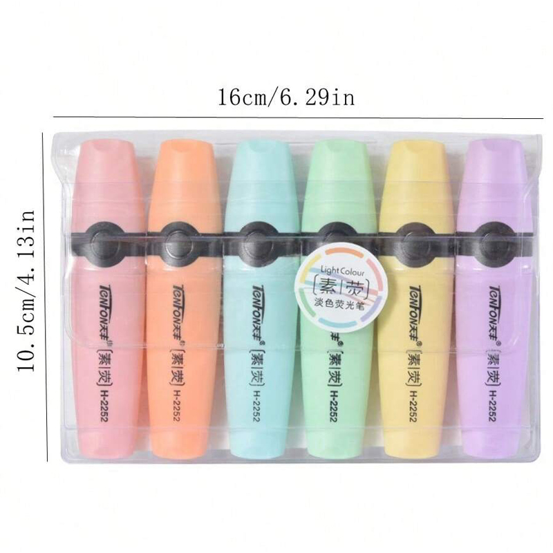 6 шт./компл., маркер пастельны – обзор и цена Pastel Highlighter Set Double Ended