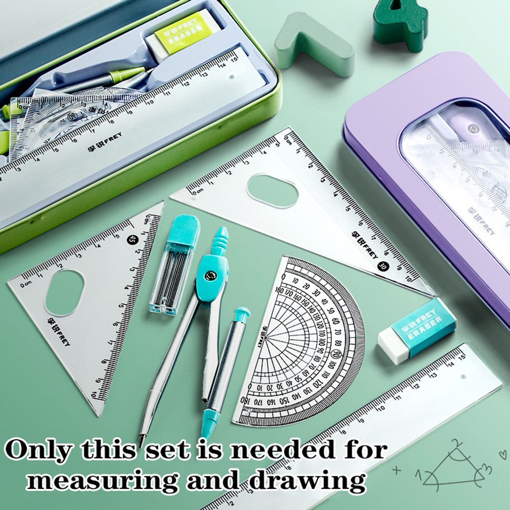 7 шт./набор, геометрический тр – обзор и цена Math Geometry Set With Compass