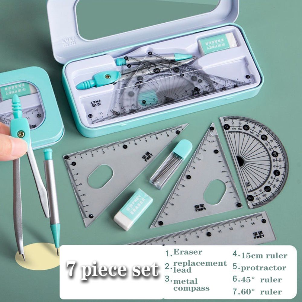 7 шт./набор, геометрический тр – обзор и цена Math Geometry Set With Compass